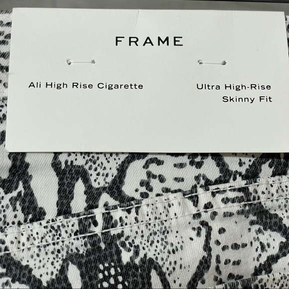 Frame Denim Ali High Rise Cigarette Snake Skin Jeans Size 26 - Picture 5 of 9